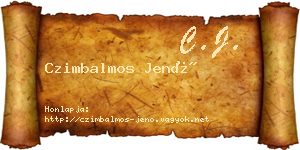 Czimbalmos Jenő névjegykártya